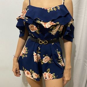 Boutique Blue floral romper
